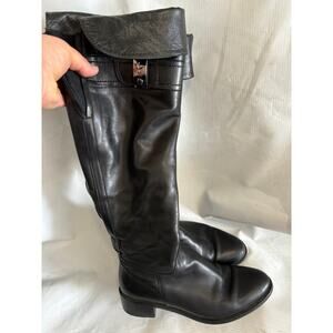 Russel & Bromley Italy Tall Riding Boots Womens Sz 5 36 Black leather Equestrian